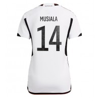 Camisa de Futebol Alemanha Jamal Musiala #14 Equipamento Principal Mulheres Mundo 2022 Manga Curta